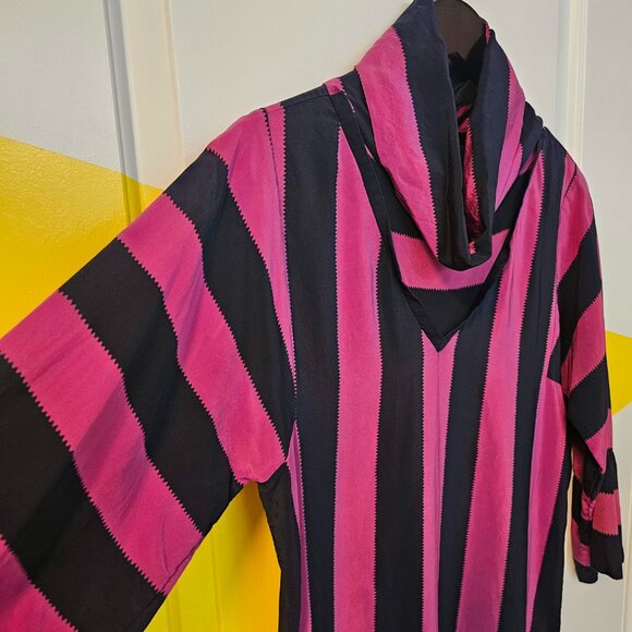 Dramatic Vintage Striped Silk Tunic/Dress - Picture 4 of 12